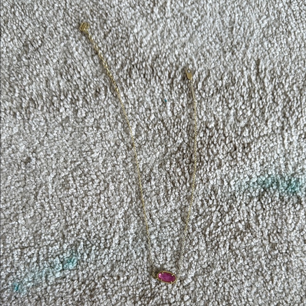 Kendra Scott Gold Pink Necklace Minimalist Design